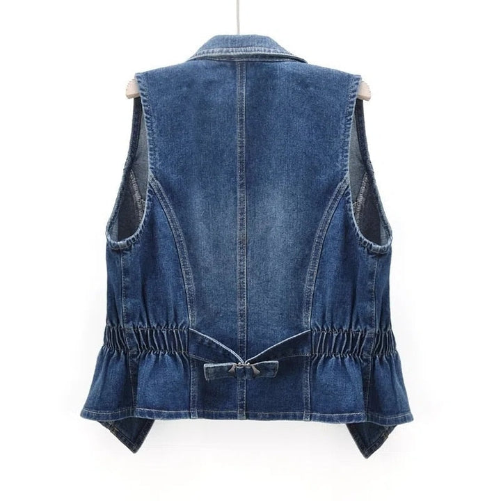 Angela | Damen Klassische Freizeit Jeansweste
