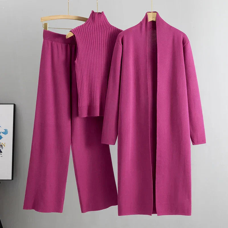 Felicia | Damen Dreiteiliges Hosen-Set mit Lockerer Passform