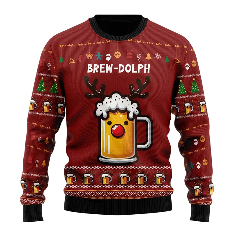 Karl | Herren Lustiger Bier-Weihnachtspullover