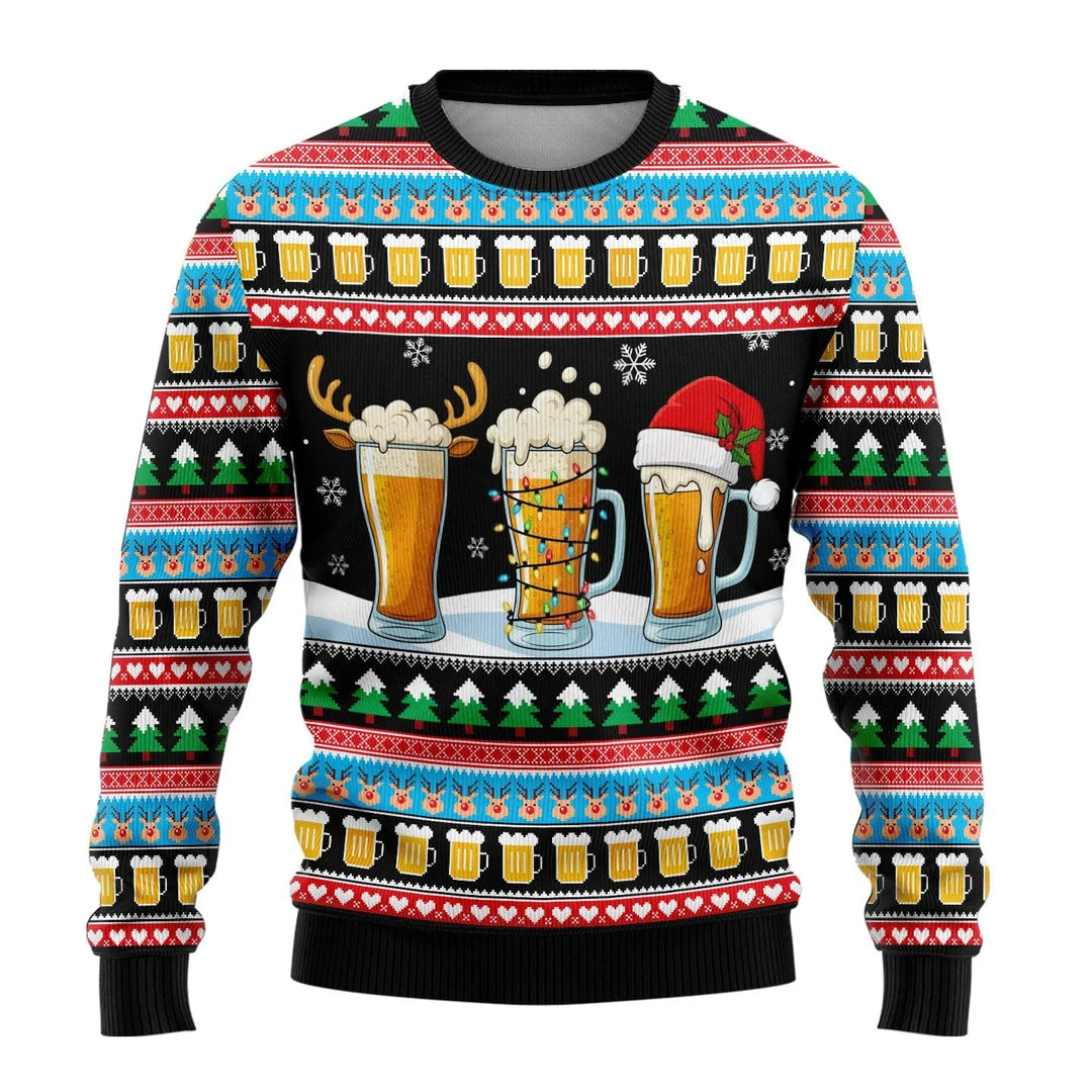 Benjamin | Herren Weihnachtspullover mit Schneemann-Print