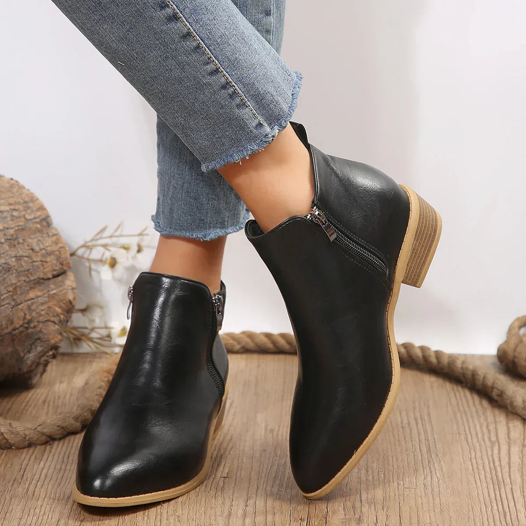 Rita | Damen Frühlings Lässige Ankle Boots Mit Seitlichem Reißverschluss
