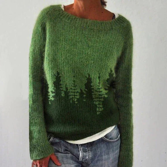 Andrea | Damen-Winter-Weihnachtspullover mit nordischem Muster