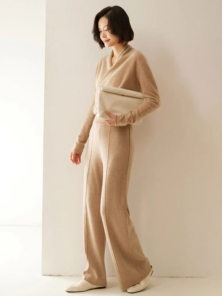 Laura | Damen Eleganter Wickelpullover Mit Überkreuztem Design