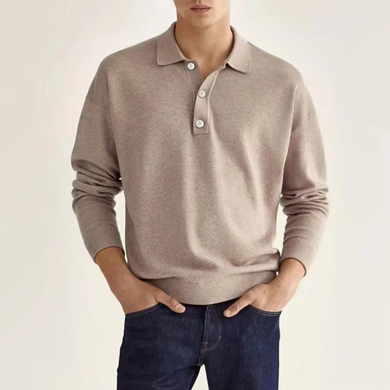 Peter | Herren Freizeit-Poloshirt mit langen Ärmeln