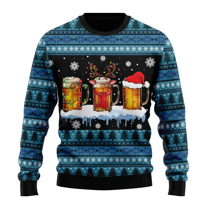 Karl | Herren Lustiger Bier-Weihnachtspullover