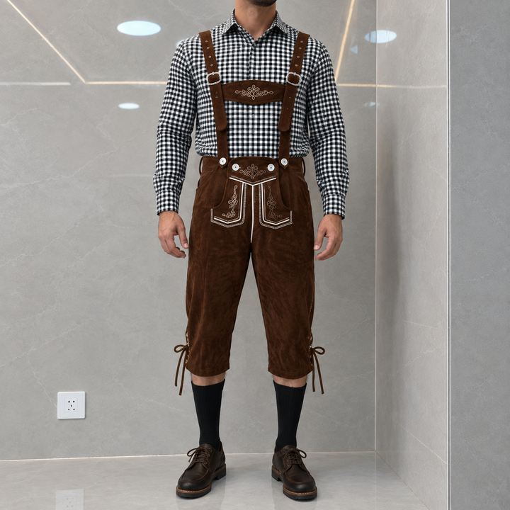 Thomas | Herren Trachten Kniebundhose mit Hosenträgern Oktoberfest