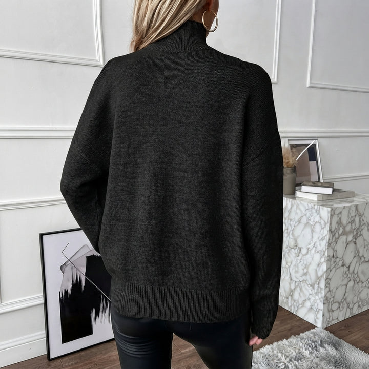 Bettina | Damen Off-Shoulder Rollkragenpullover Aus Strick