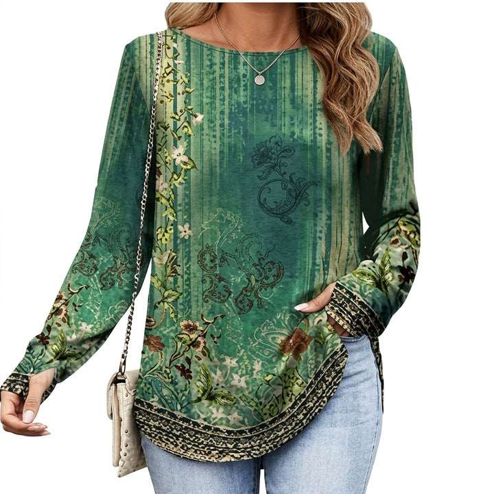Leonie | Damen Tunika mit buntem Mandala-Druck und 3/4-Ärmeln