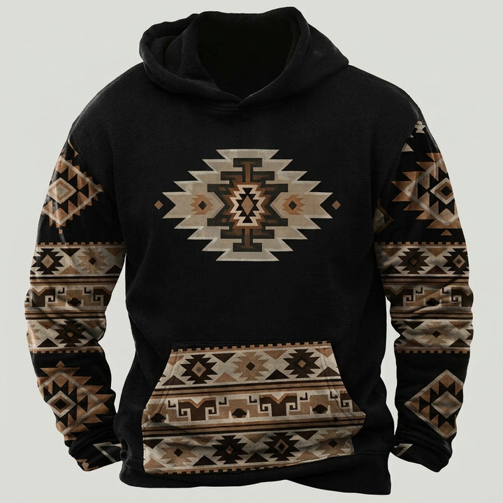 Heinrich | Herren Winter-Kapuzenpullover mit Tribal-Muster-Detail