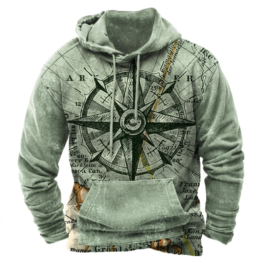 Heinrich | Herren Winter-Kapuzenpullover mit Tribal-Muster-Detail