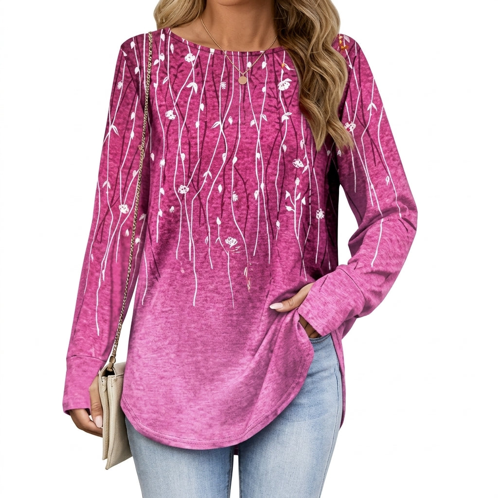 Leonie | Damen Tunika mit buntem Mandala-Druck und 3/4-Ärmeln