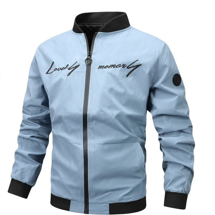 Simon | Herren Bomber Jacket Lässige Polyester Collegejacke Mit Baseball-Kragen