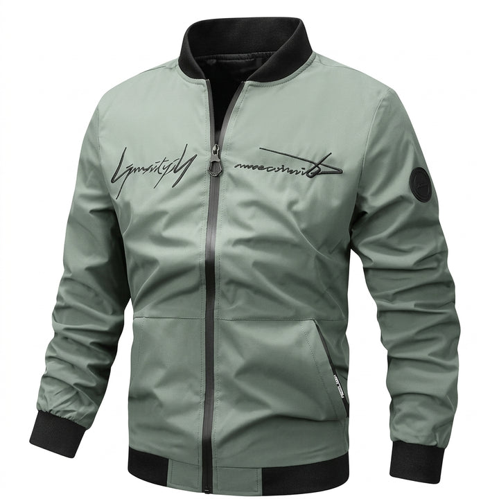 Simon | Herren Bomber Jacket Lässige Polyester Collegejacke Mit Baseball-Kragen