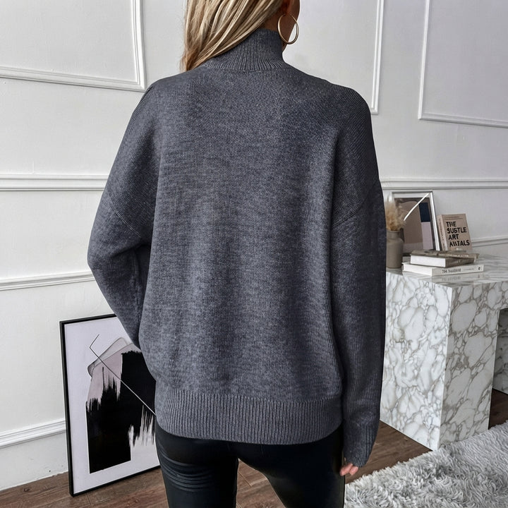 Bettina | Damen Off-Shoulder Rollkragenpullover Aus Strick