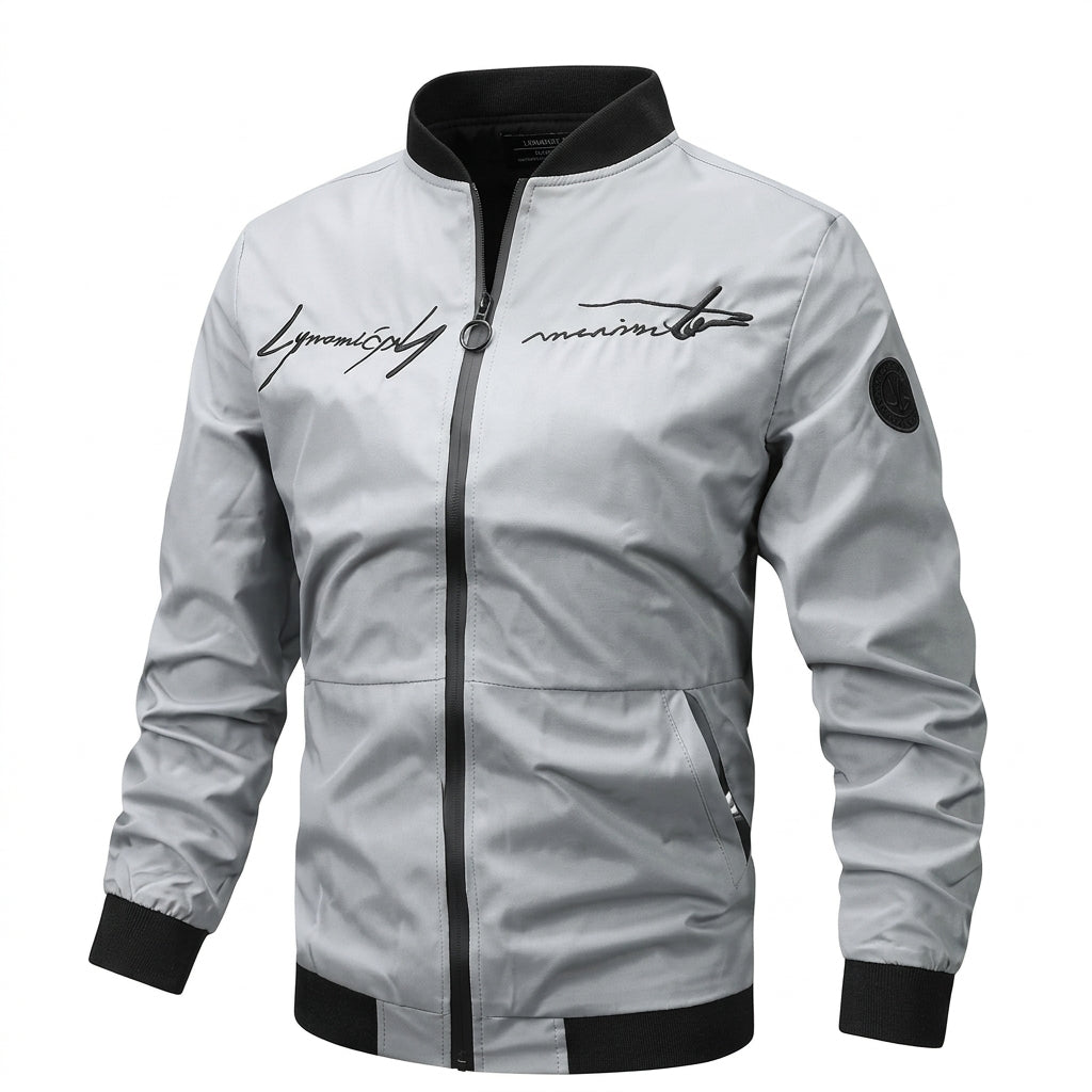 Simon | Herren Bomber Jacket Lässige Polyester Collegejacke Mit Baseball-Kragen