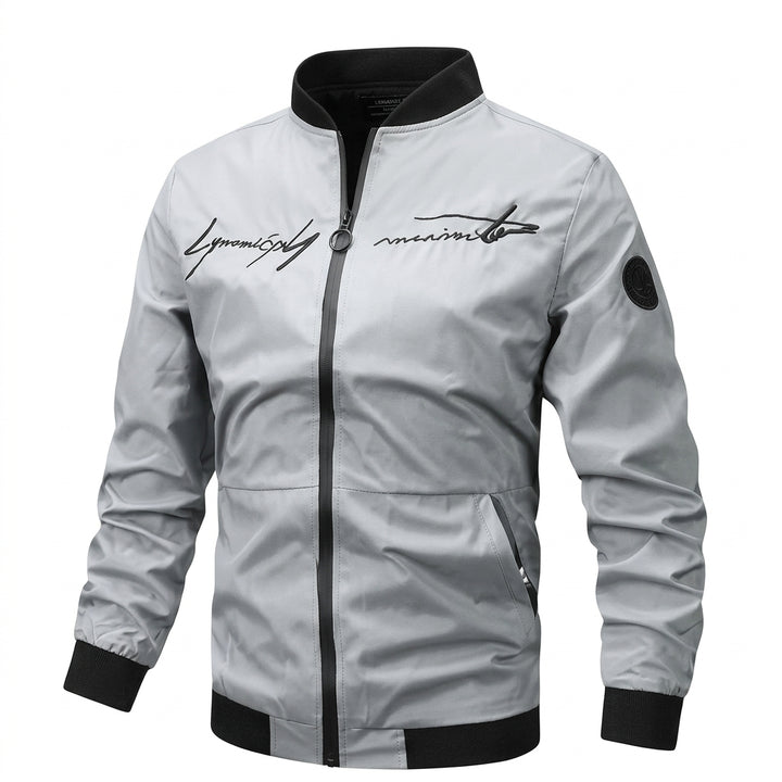 Simon | Herren Bomber Jacket Lässige Polyester Collegejacke Mit Baseball-Kragen