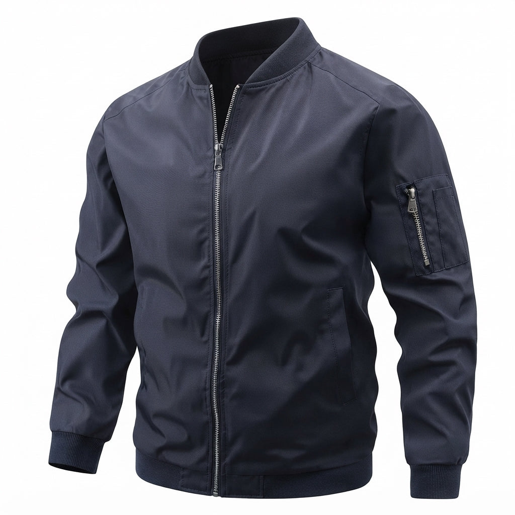 Niklas | Herren Klassische Bomber Jacket Übergangsjacke mit Rippbündchen