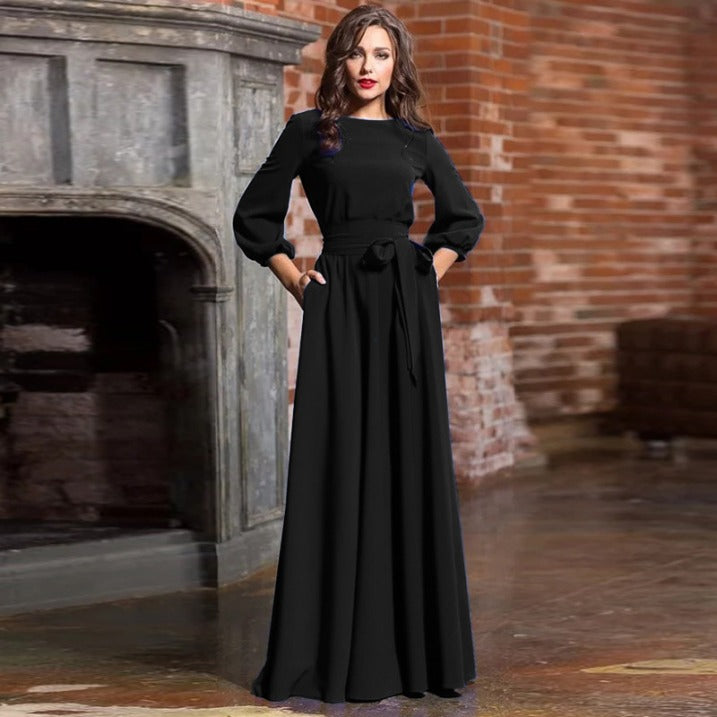 Doris | Damen Maxikleid für Hochzeitsgäste mit fließenden Ärmeln