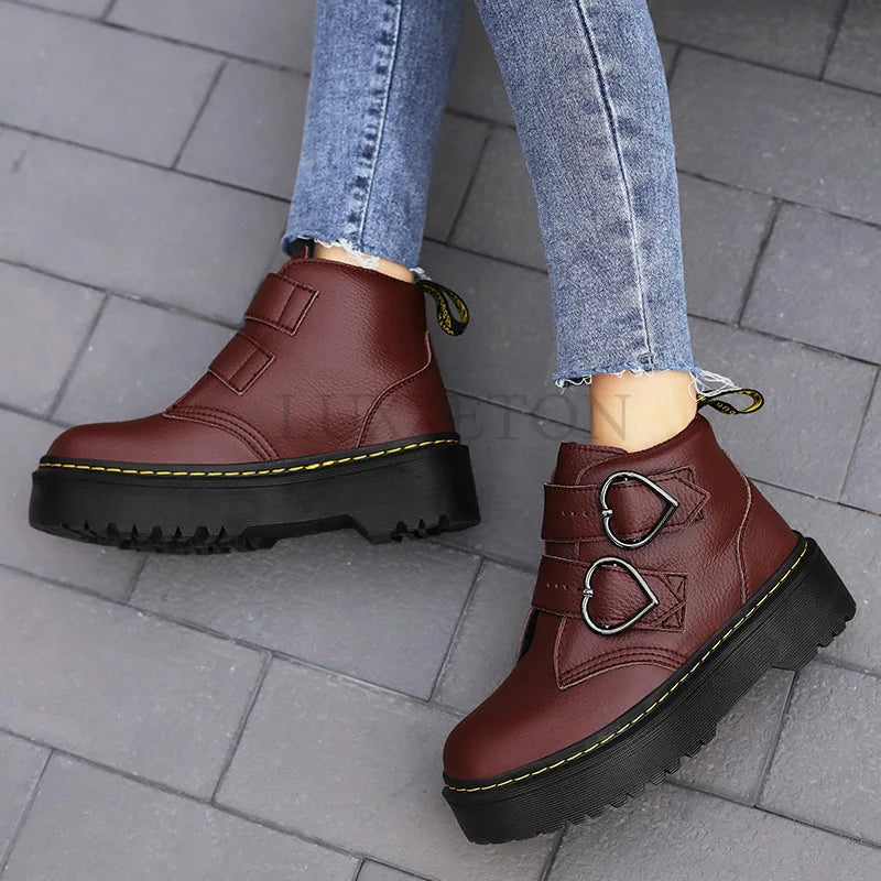 Gabriela | Damen Modische Stiefeletten mit dicker Sohle