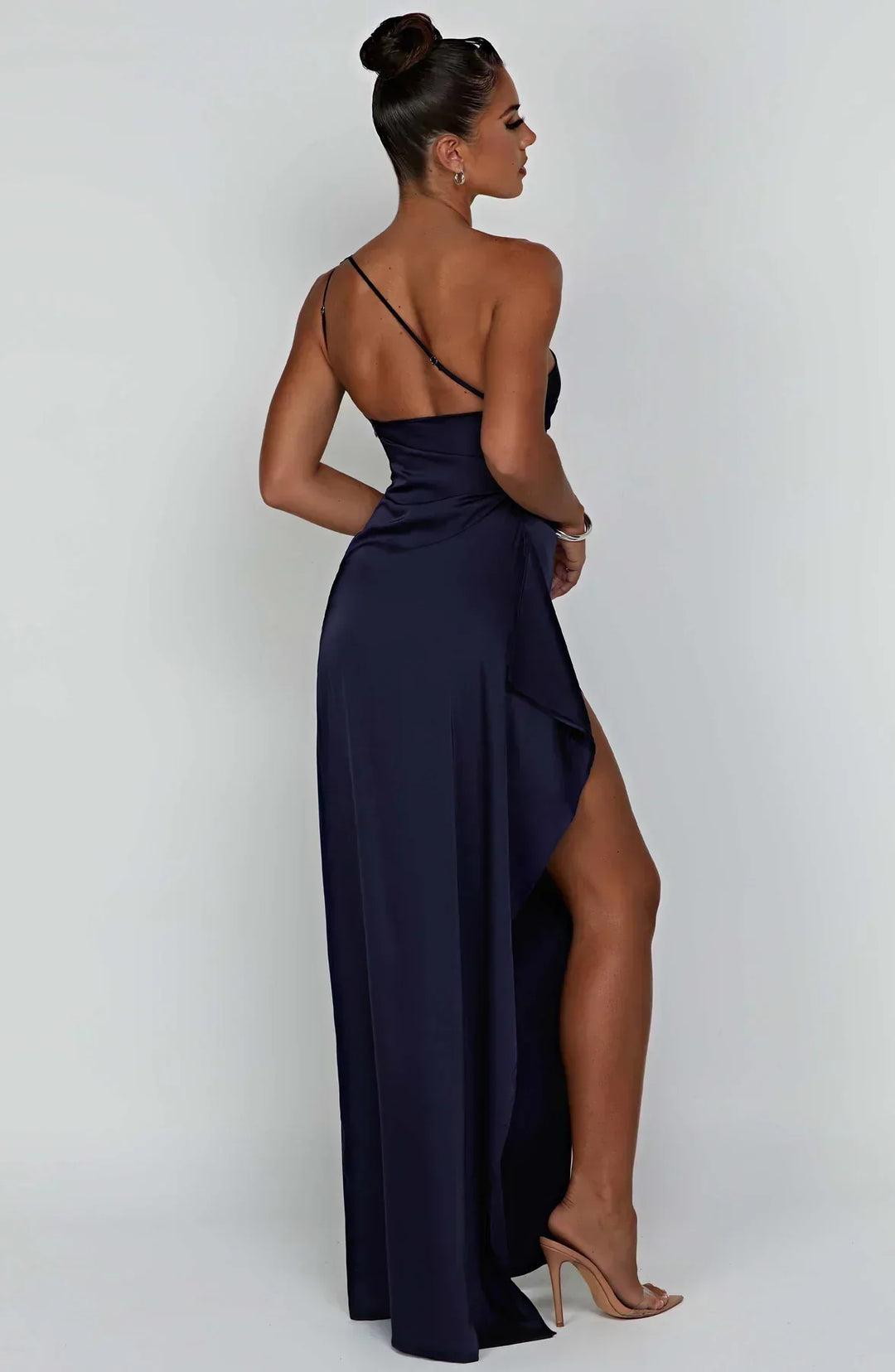Petra | Damen One-Shoulder Maxikleid Mit Schlitz