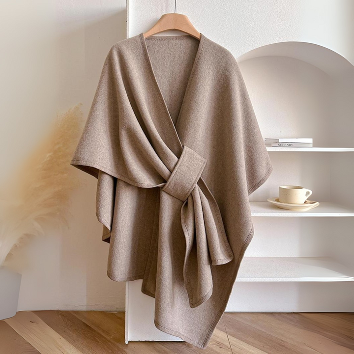 Veronika | Damen Drapierte Wickel-Weste mit Taillengürtel