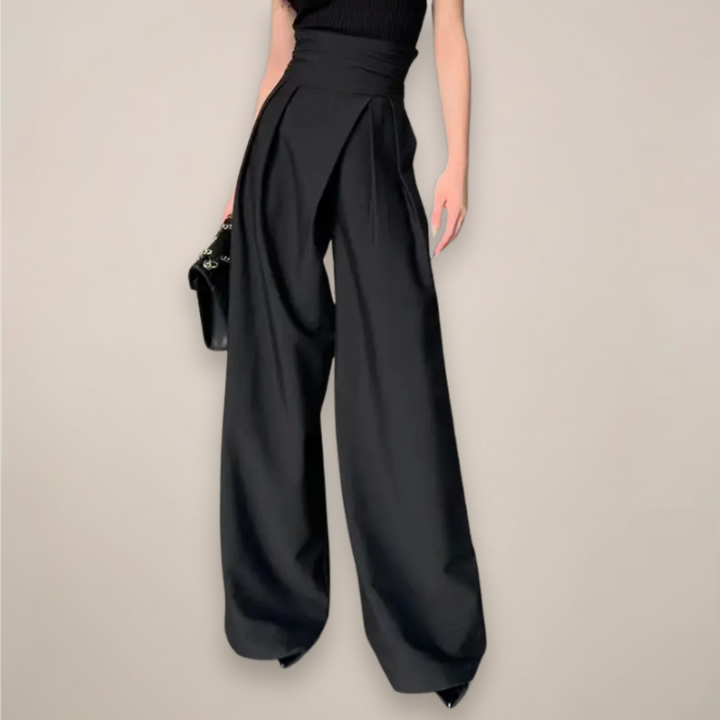 Christa | Damen Hochtaillierte Weite Hose