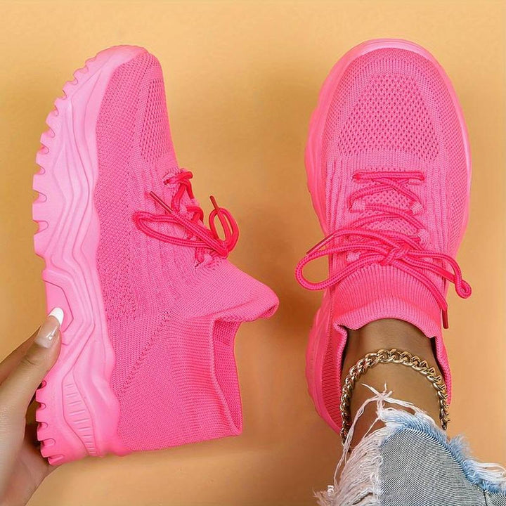 Elke | Damen Strick-Schnürschuhe für Freizeit und Spaziergänge