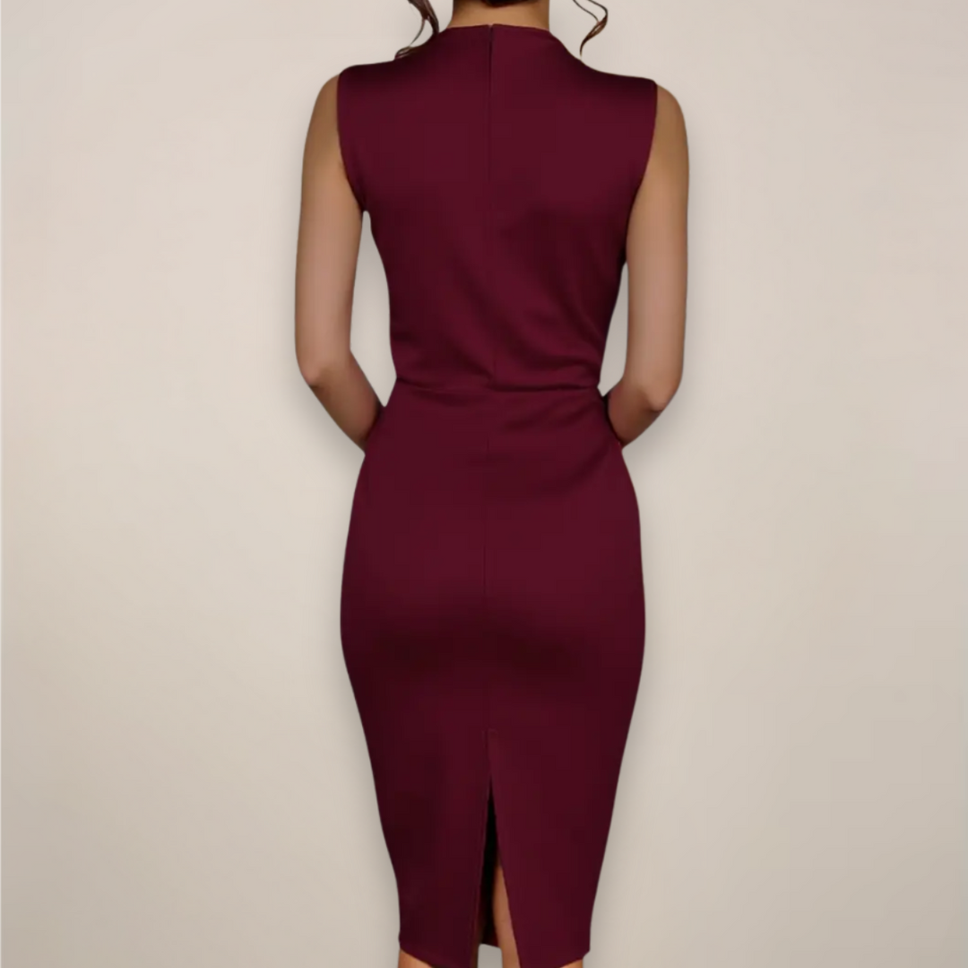 Kerstin | Damen Ärmelloses Sheath-Midikleid Klassisch