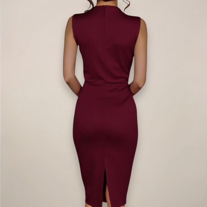 Kerstin | Damen Ärmelloses Sheath-Midikleid Klassisch