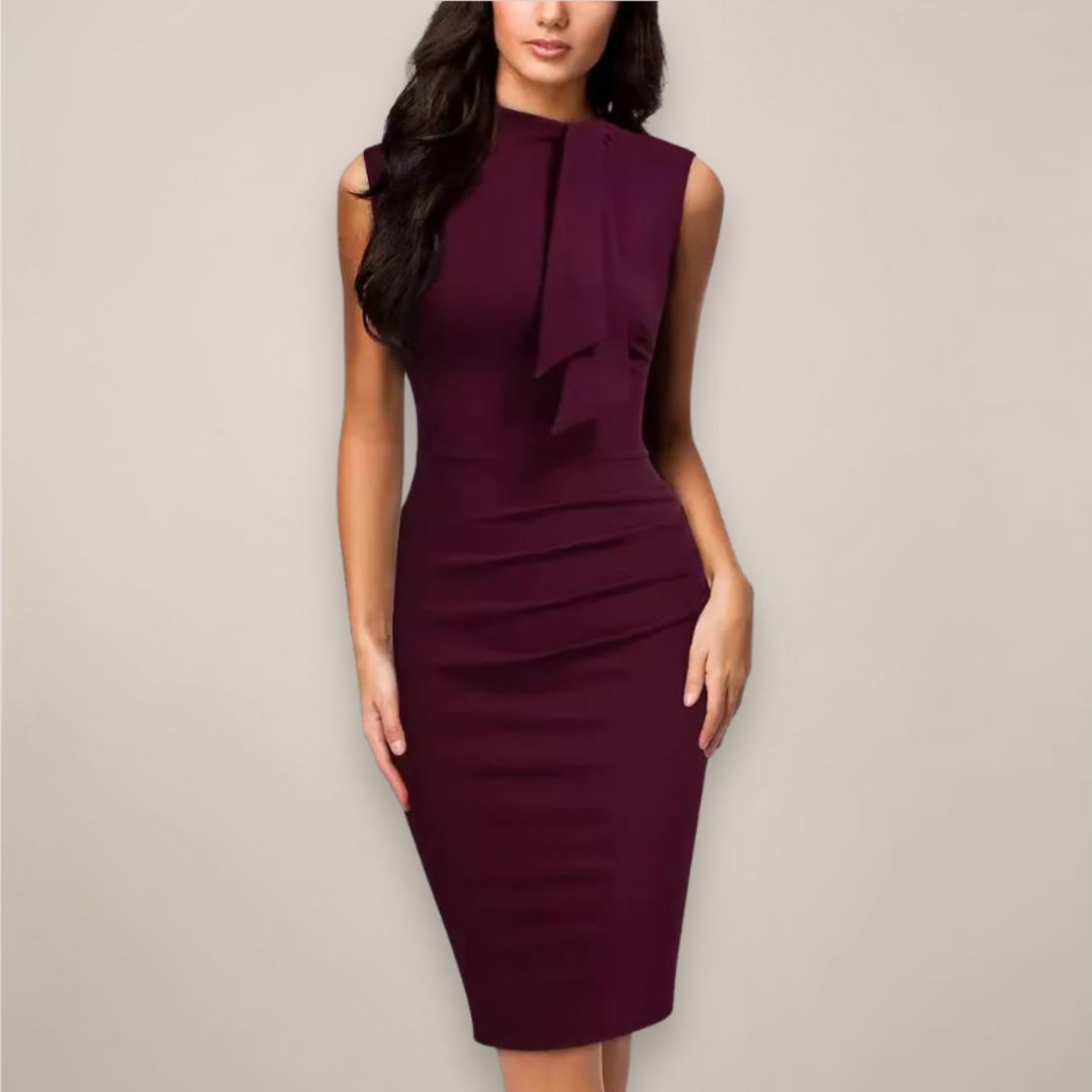 Kerstin | Damen Ärmelloses Sheath-Midikleid Klassisch