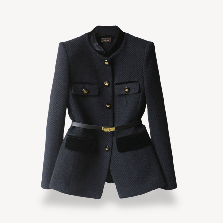 Sarah | Damen Maßgeschneiderter Blazer mit Gürtel und Knopfverschluss