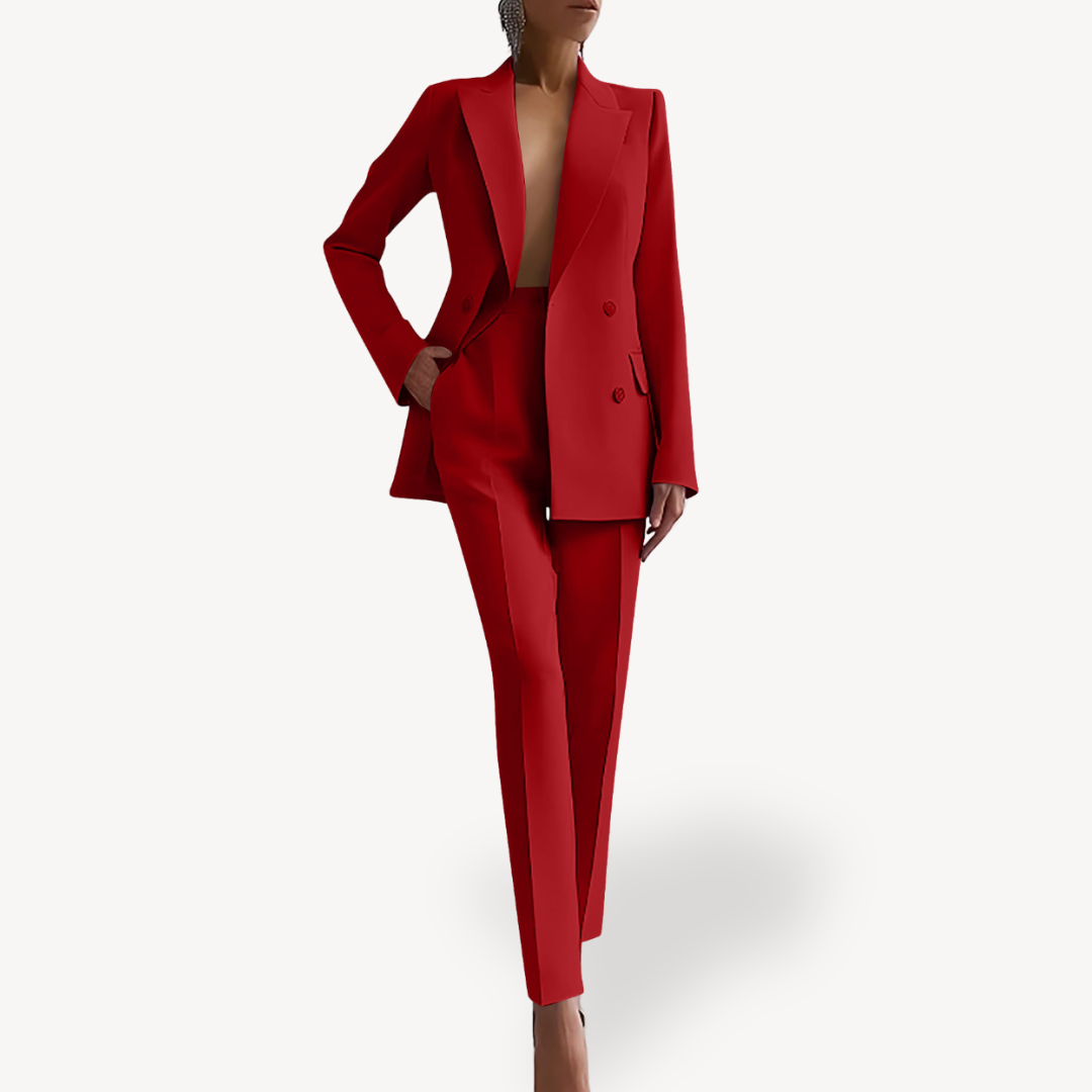 Nadine | Damen Maßgeschneiderter Blazer mit Hose, Zweiteiliges Anzug-Set