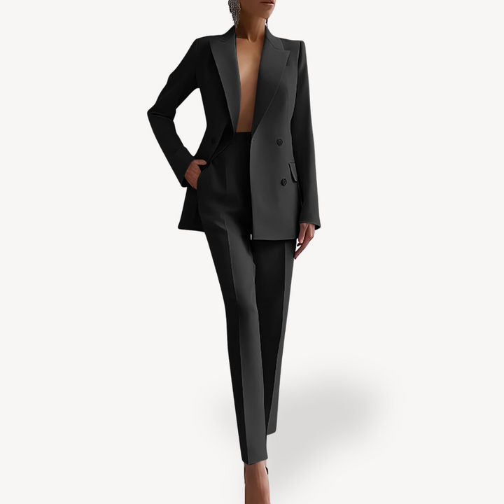 Leonie | Damen Elegantes Maßgeschneidertes Anzug-Set mit langem Blazer