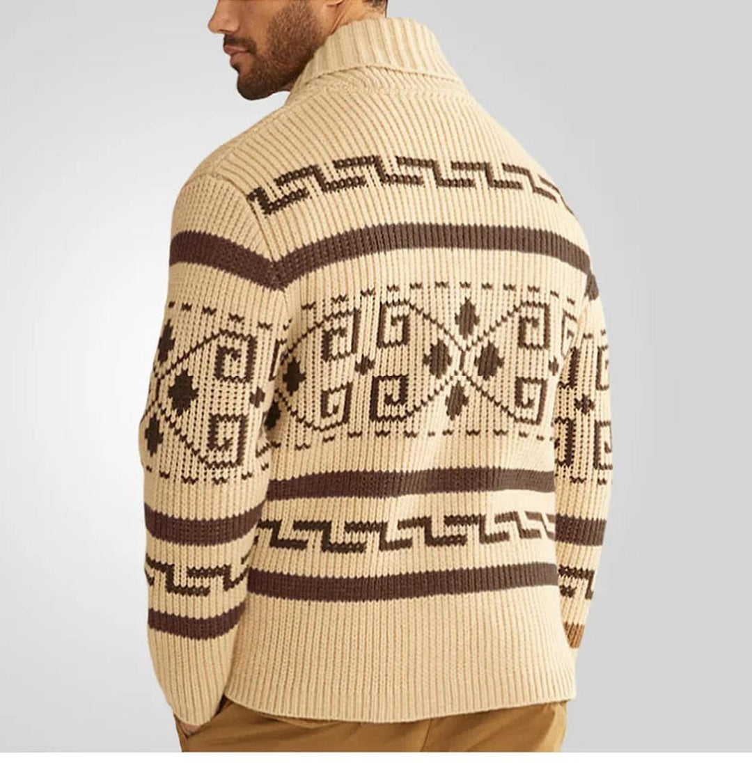 Lukas | Herren Lässige Warme Strickjacke mit Muster