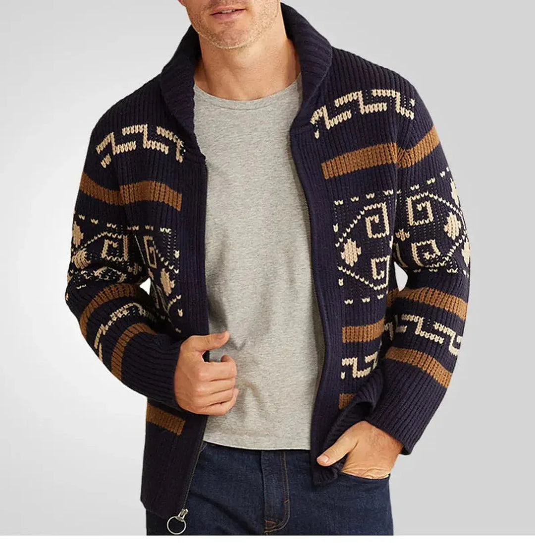 Lukas | Herren Lässige Warme Strickjacke mit Muster