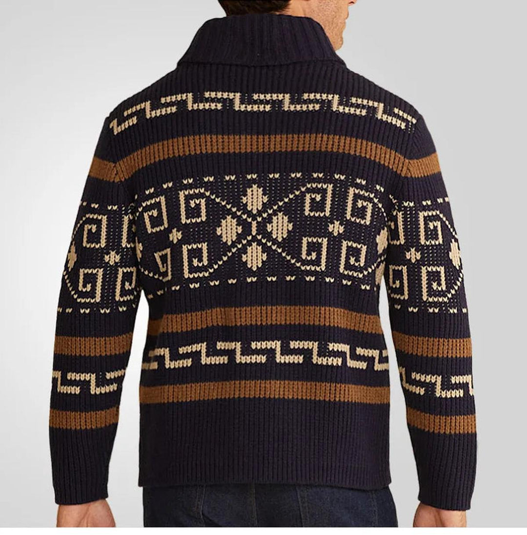 Lukas | Herren Lässige Warme Strickjacke mit Muster