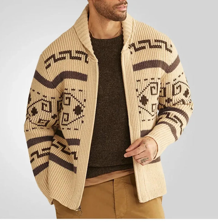 Lukas | Herren Lässige Warme Strickjacke mit Muster
