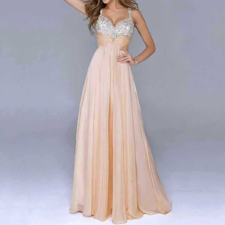 Elke | Damen Hochzeitsgast Verziertes Maxikleid