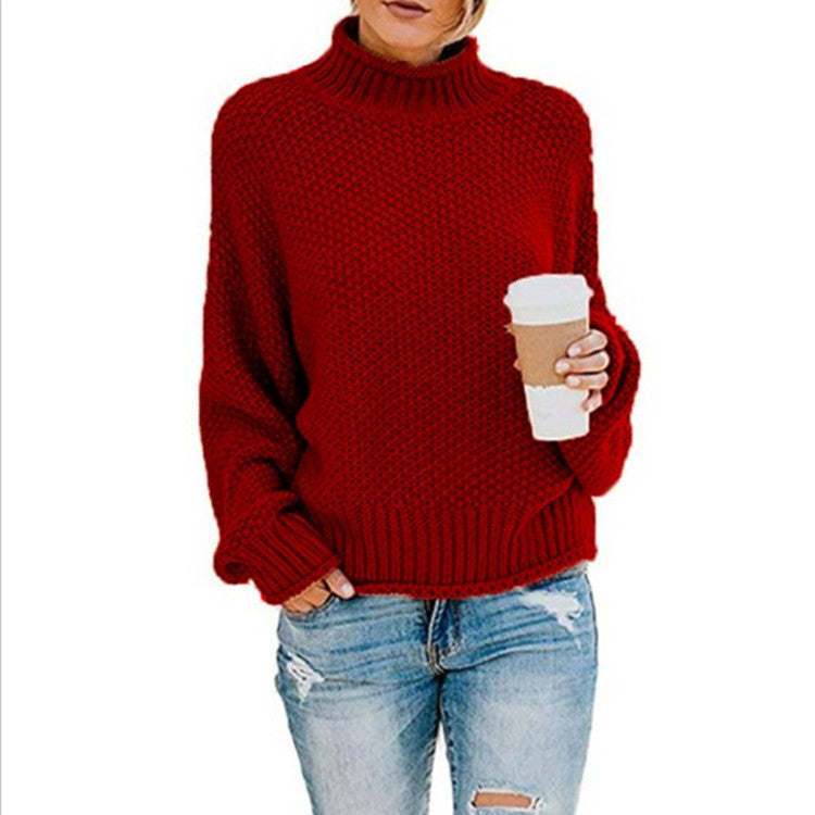 Elisa | Damen Grobstrick-Pullover mit Rollkragen für den Winter