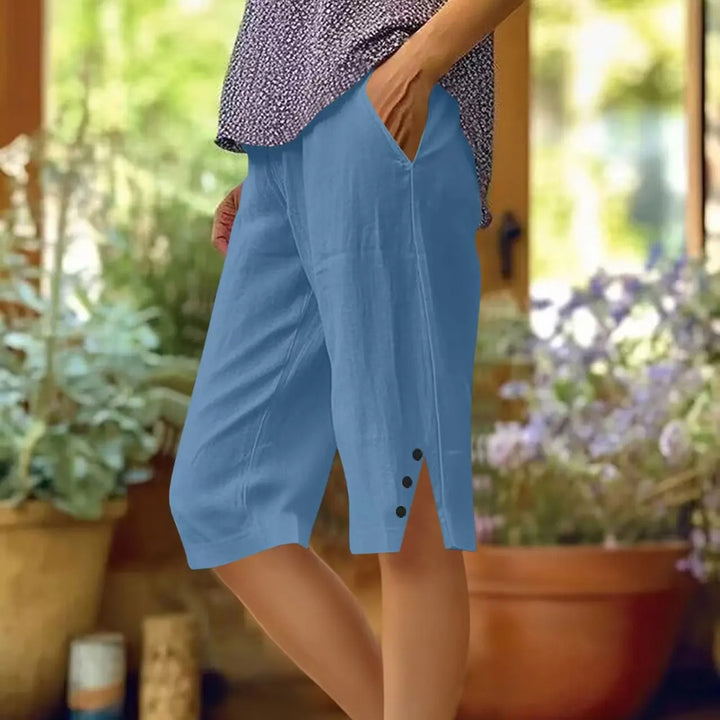 Monika | Damen Entspannte Knie Lange Hose Mit Taschen
