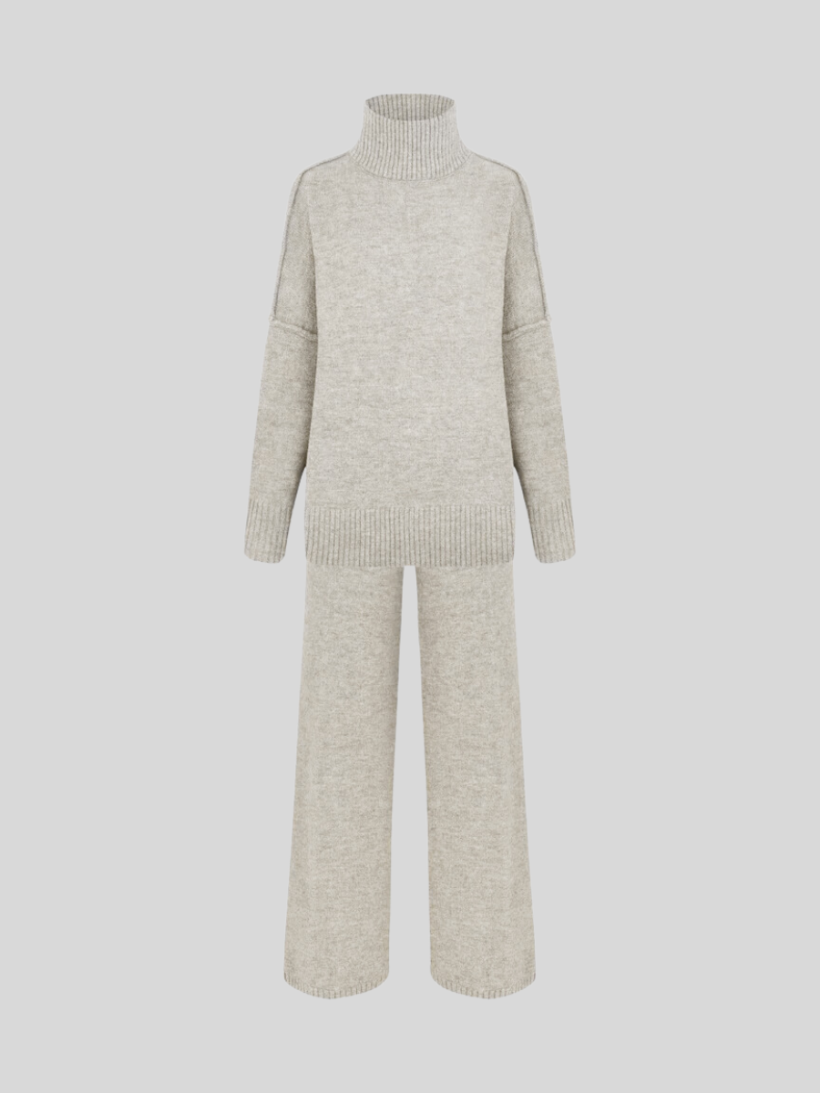 Eva | Damen Gemütliches Oversize Strickpullover Lounge-Set