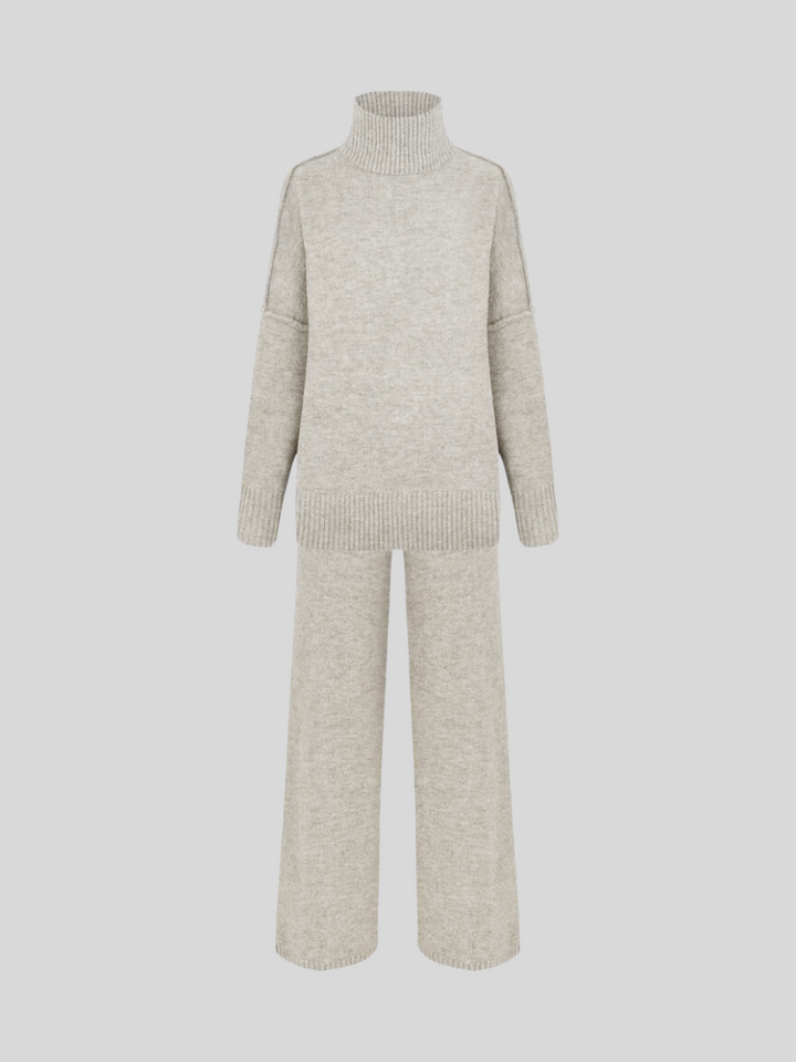 Eva | Damen Gemütliches Oversize Strickpullover Lounge-Set