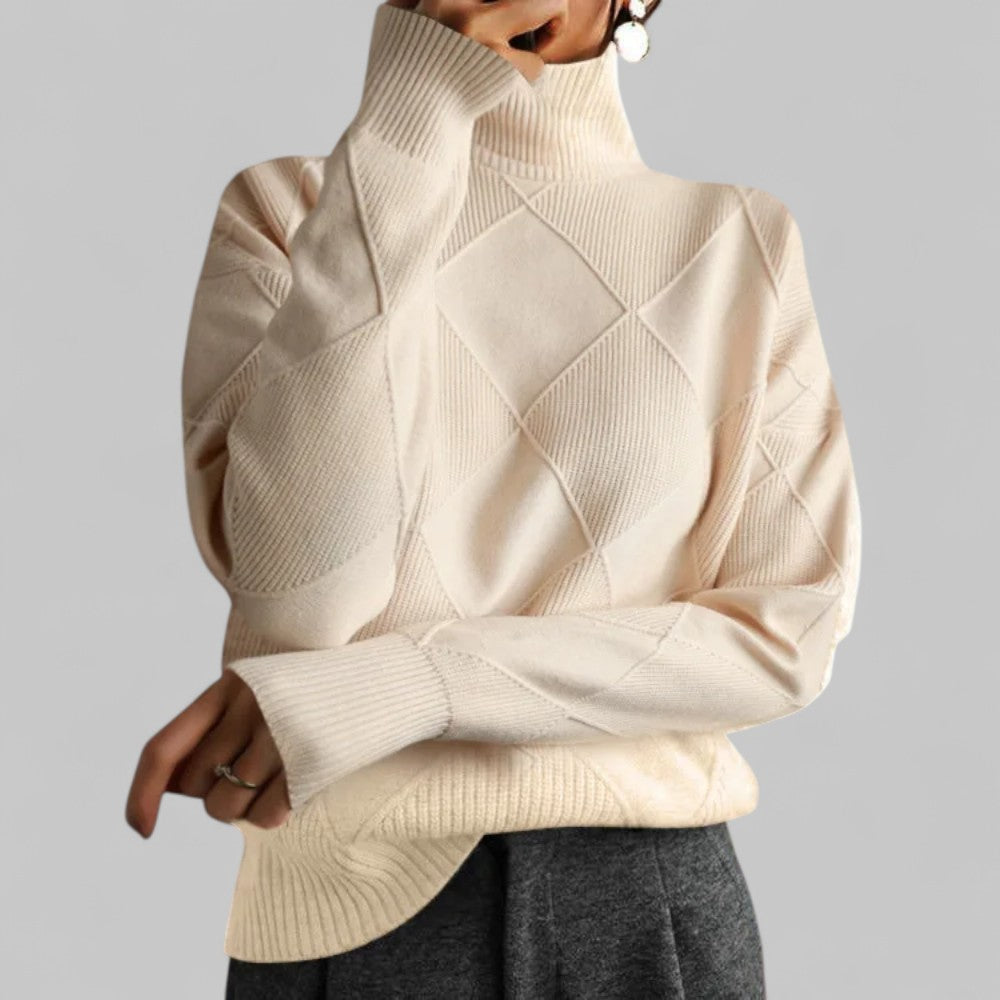 Susanne | Rollkragen Locker Geschnittener Pullover für Damen