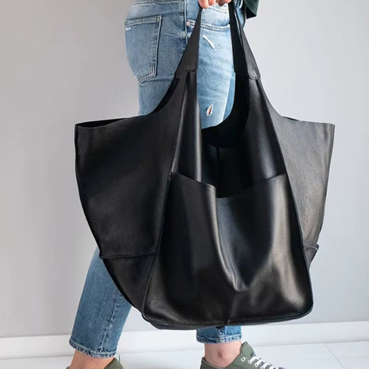 Übergroße Veganleder Tote Bag mit Magnetverschluss