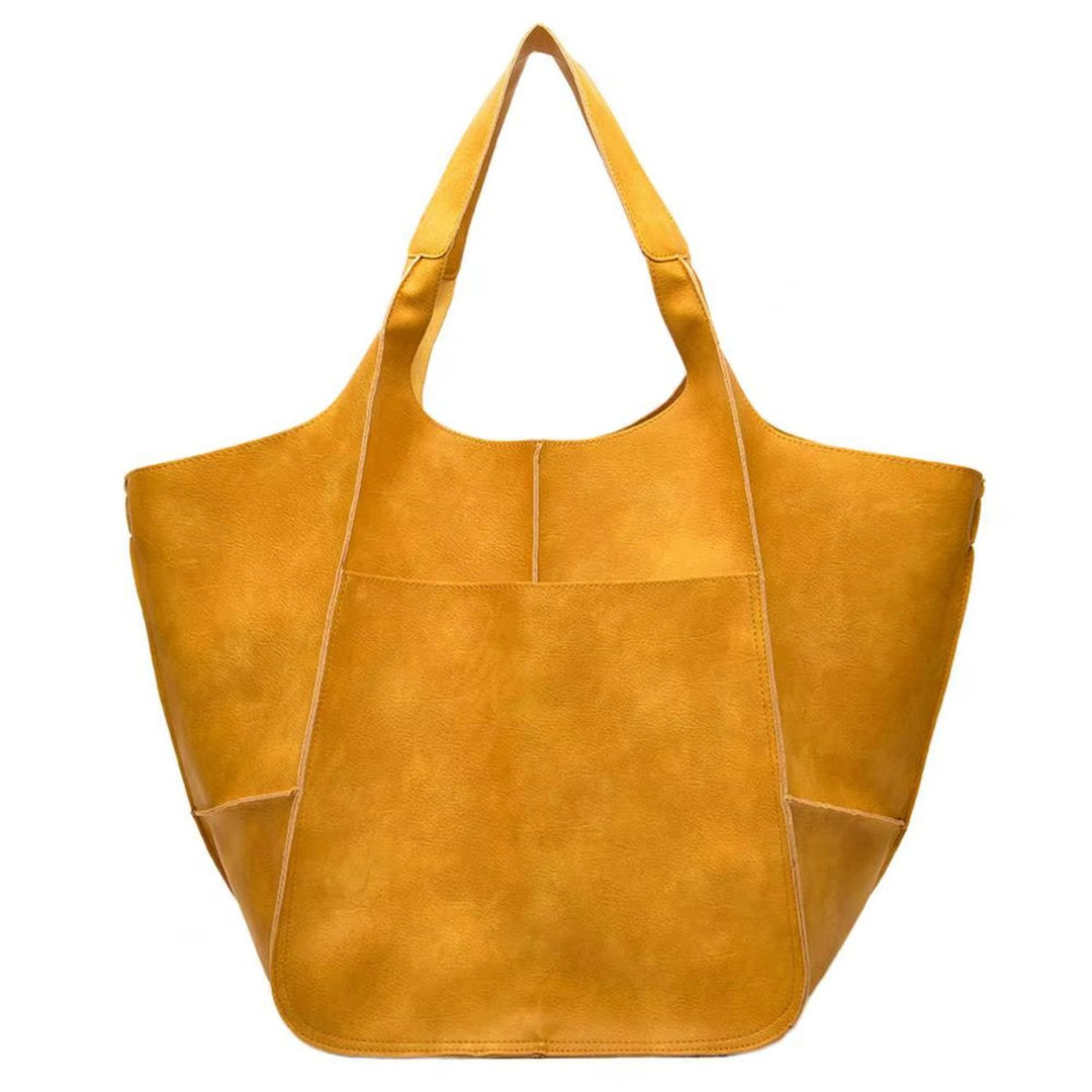 Übergroße Veganleder Tote Bag mit Magnetverschluss