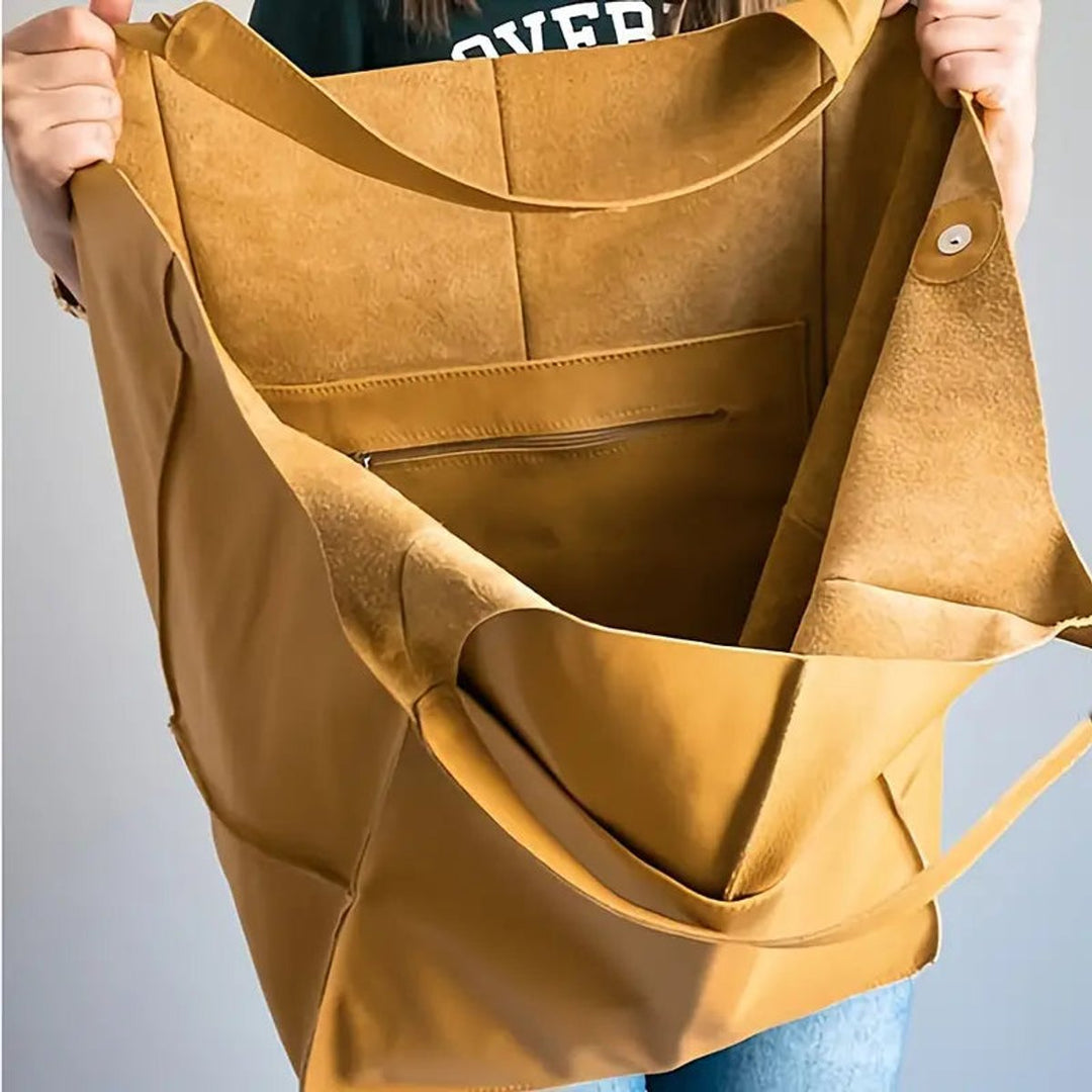 Übergroße Veganleder Tote Bag mit Magnetverschluss