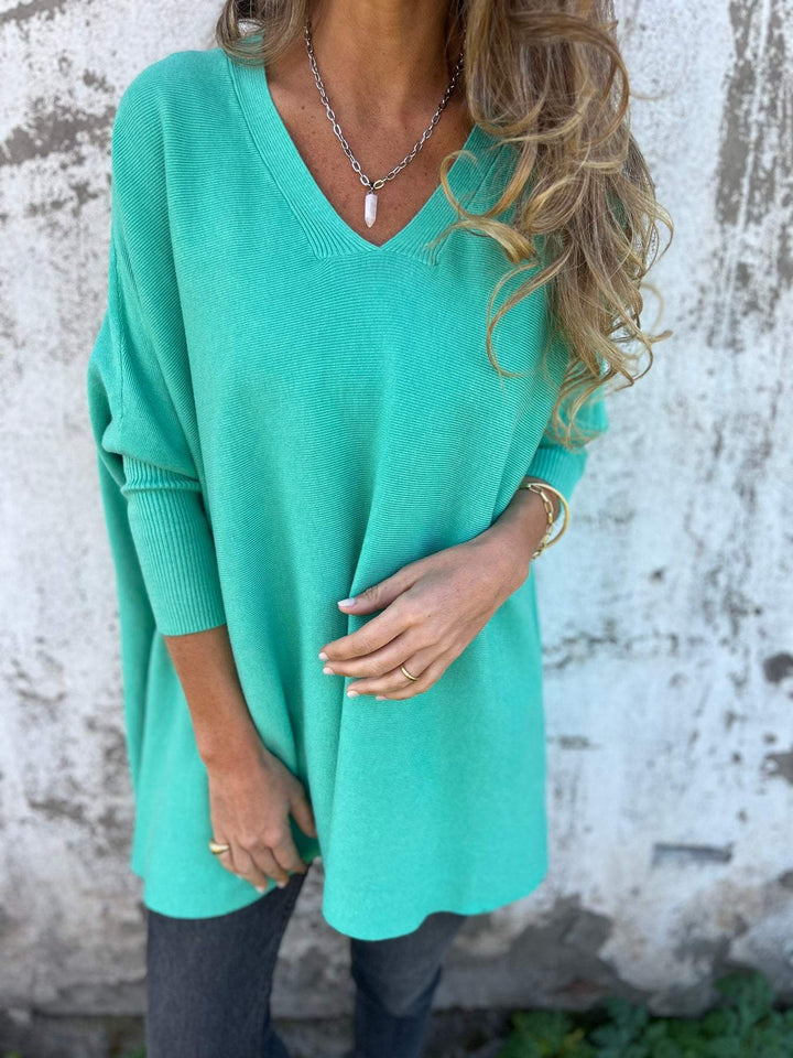 Annika | Damen Pullover mit Lockerer Passform und V-Ausschnitt