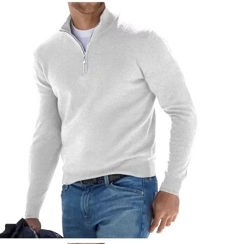 Markus  | Herren Pullover mit Halbreißverschluss und Stehkragen