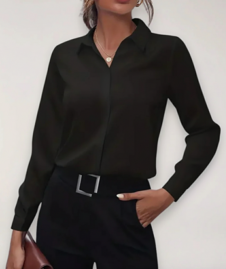 Stefanie | Damen Maßgeschneiderte Bluse mit Knopfleiste für Büro-Outfits