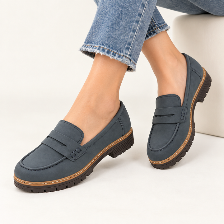 Annika | Damen Klassische Loafer mit Markanter Sohle